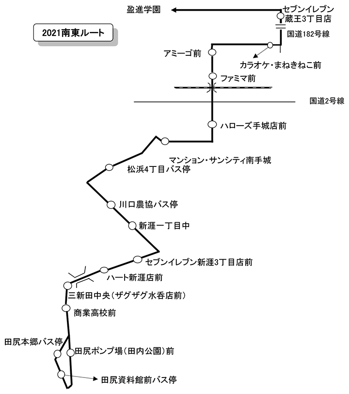 福山南東ルート案内図