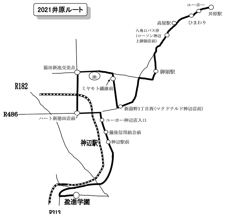 井原ルート案内図